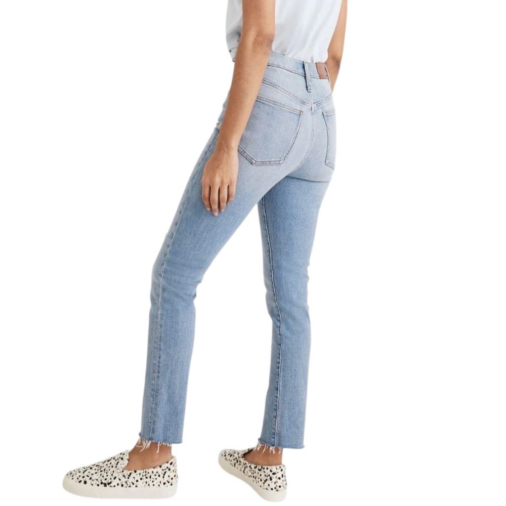 Madewell Petite Perfect Vintage Jeans Light Coffee Wash Worn In Edition Rip 26P - Picture 2 of 14